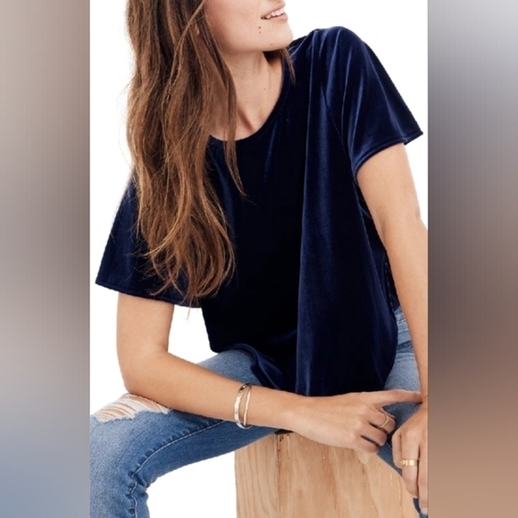 Madewell Velvet Butterfly Top - Picture 2 of 7